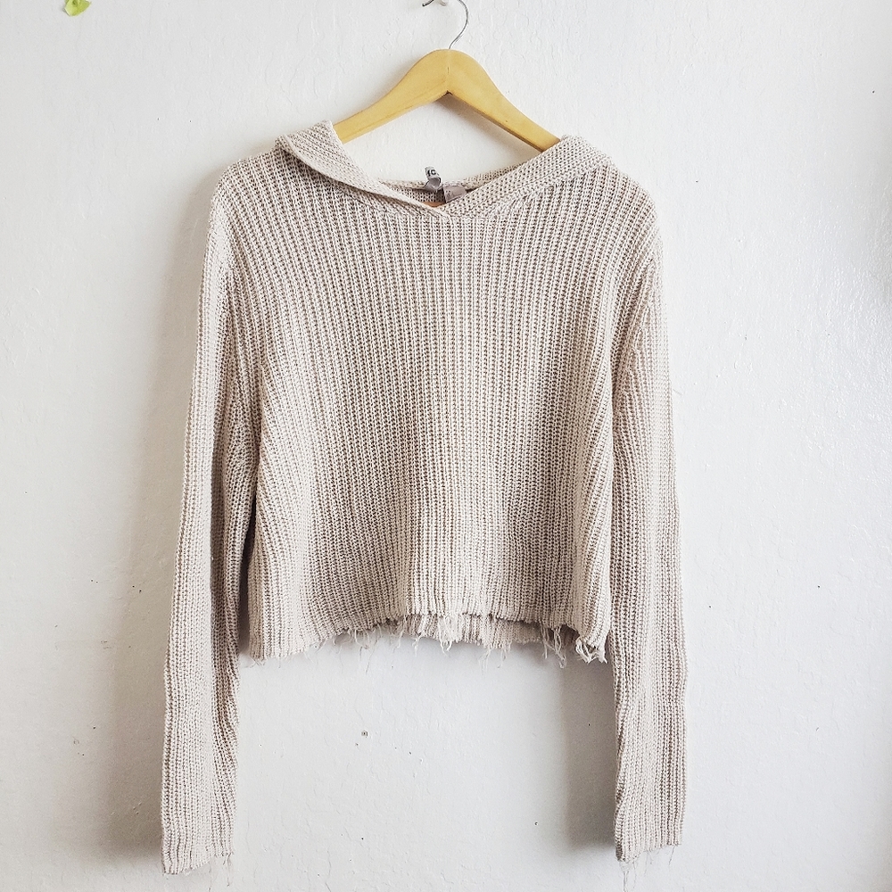 H&M Rib-knit Hooded Sweater